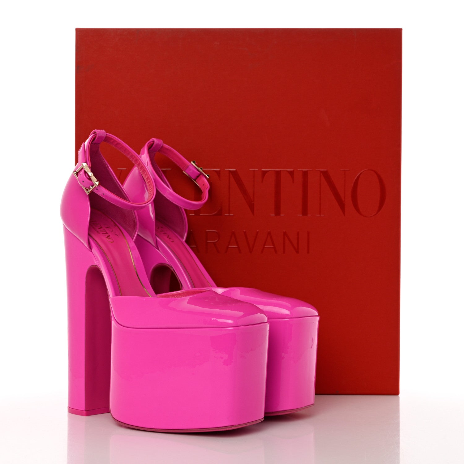 Valentino Garavani Patent DiscoBox 80/180mm Platform Pumps 37 Pink PP 10 of 10