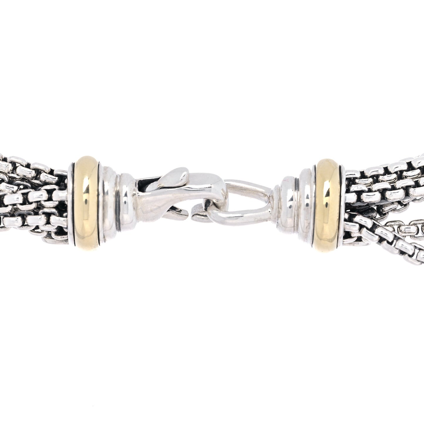 Sterling Silver 18 Yellow Gold Diamond Multi Strand Station Necklace