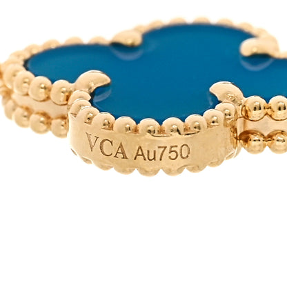 Van Cleef & Arpels 18K Yellow Gold Blue Agate 5 Motifs Vintage Alhambra Bracelet 4 of 6