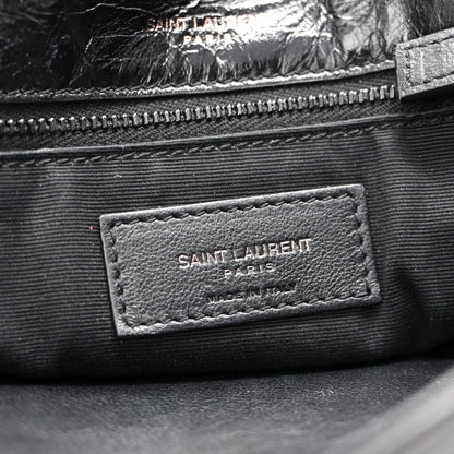 Saint Laurent Crinkled Calfskin Matelasse Monogram Medium Niki Chain Satchel Black 6 of 15
