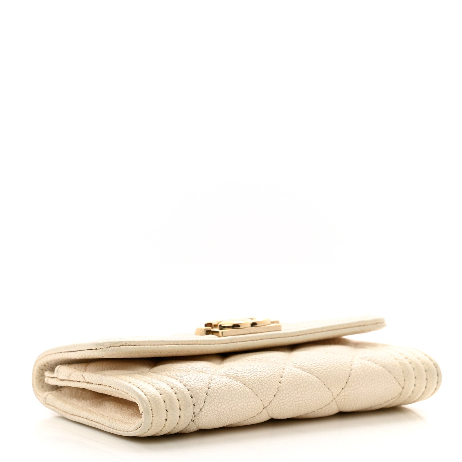 Chanel Caviar Quilted Boy Flap Card Holder White 4 of 9