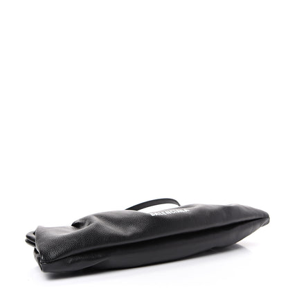 Balenciaga Grained Calfskin Logo XL Cloud Clutch Black 3 of 9