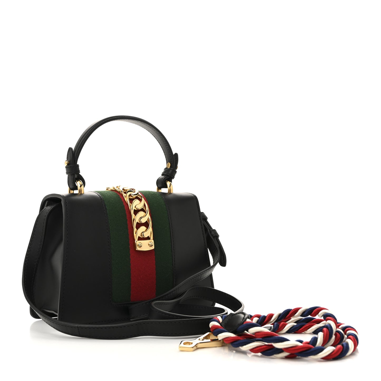 Calfskin Mini Sylvie Top Handle Bag Black