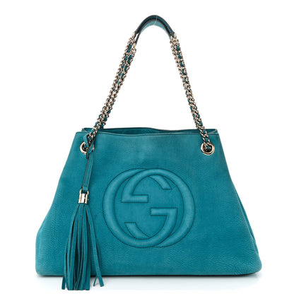 Gucci Vitello Range Medium Soho Chain Shoulder Bag Deep Cobalt 1 of 21