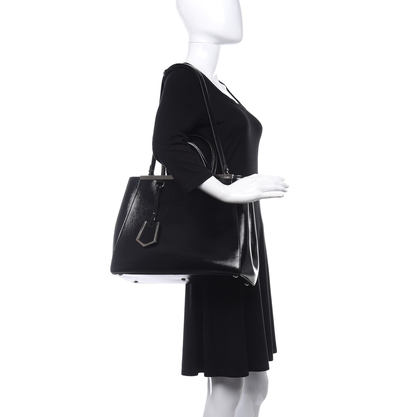 Patent Vitello Elite Regular 2Jours Tote Black