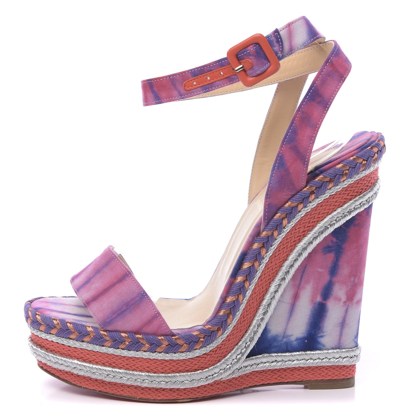 Fabric Tie Dye Duplice 120 Wedge Sandals 38 Multicolor