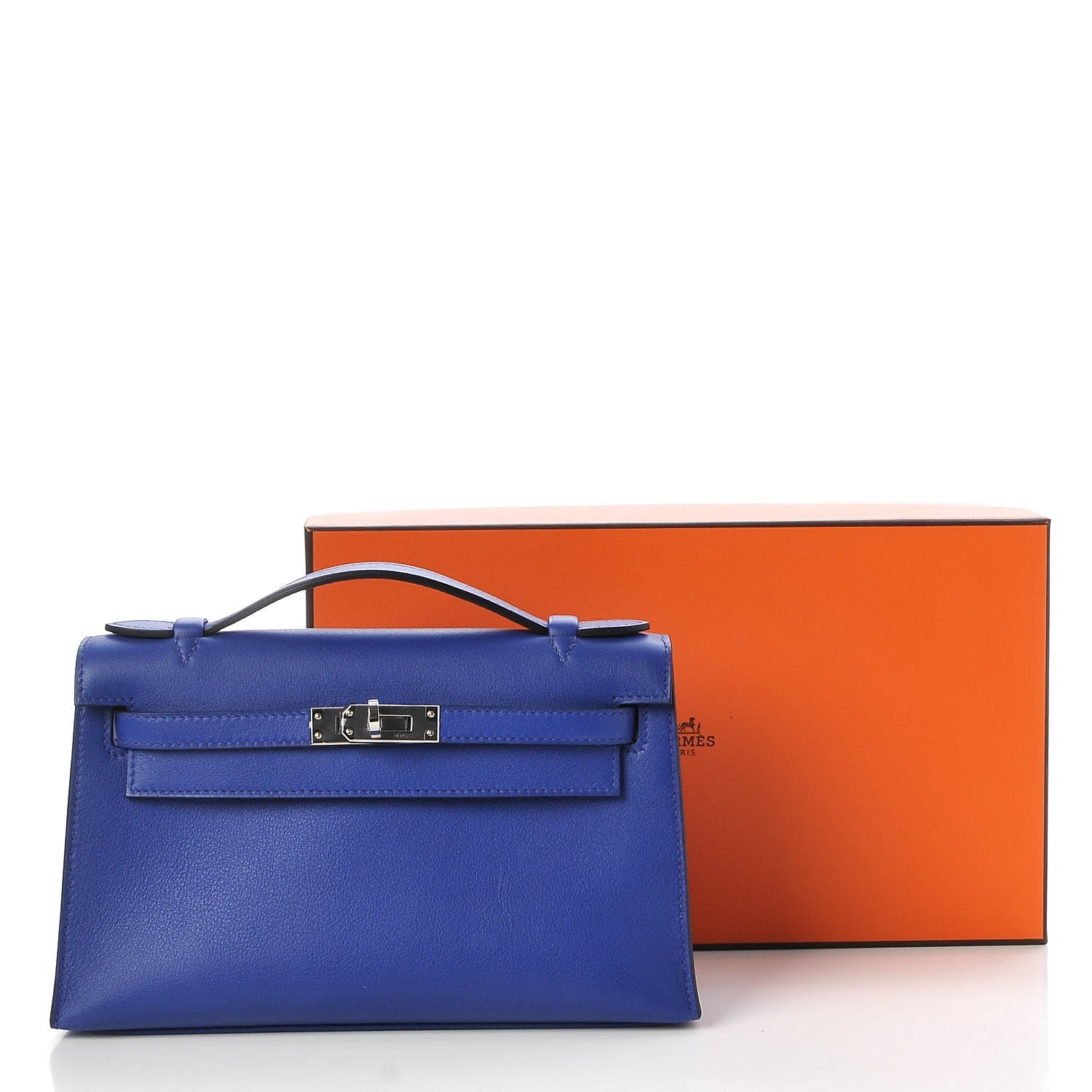 Hermes Swift Kelly Pochette Clutch Bleu Electrique 24 of 24