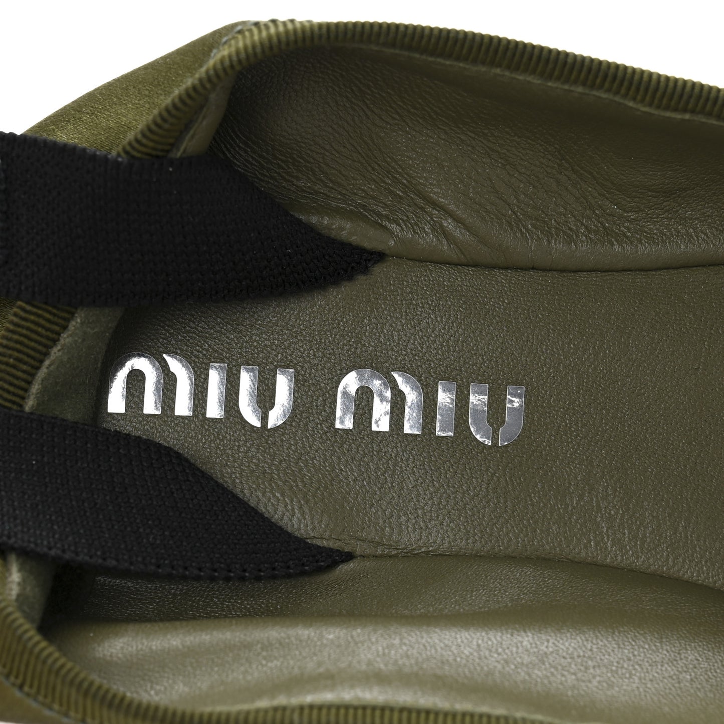 Satin Ballerina Flats 36.5 Oliva