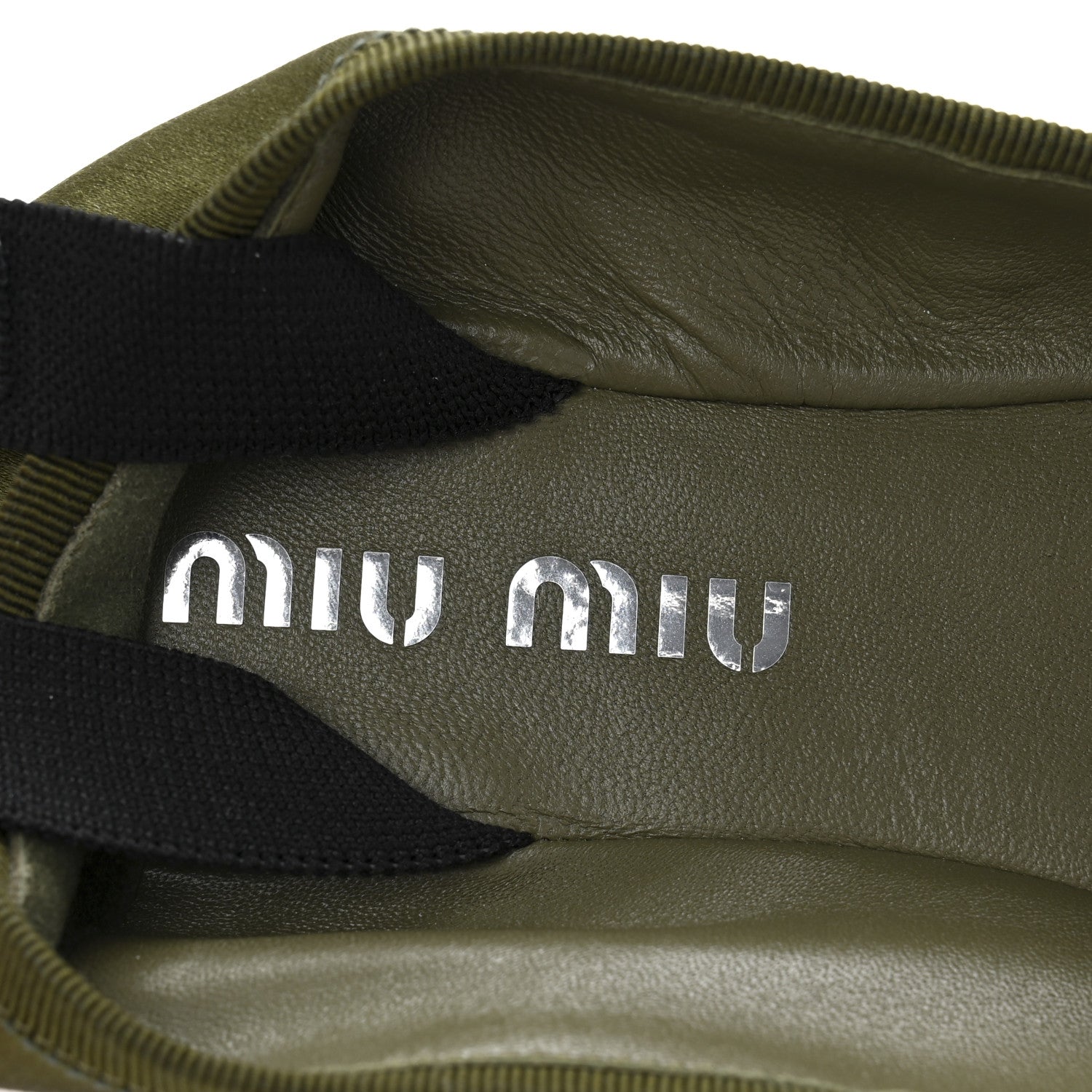 Miu Miu Satin Ballerina Flats 36.5 Oliva 8 of 10