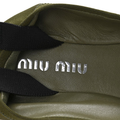 Miu Miu Satin Ballerina Flats 36.5 Oliva 8 of 10
