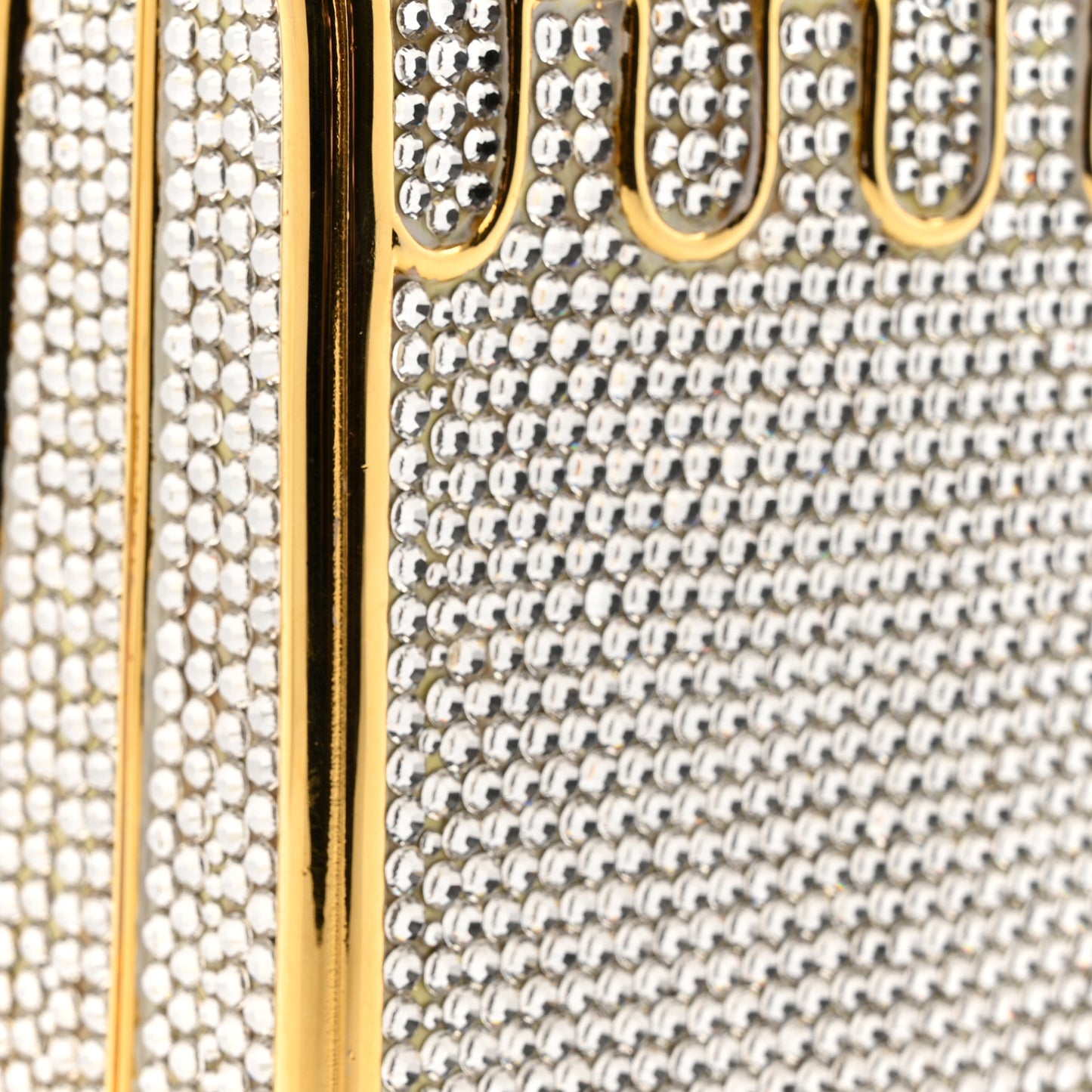 Swarovski Crystal Minaudiere Clutch Gold Silver