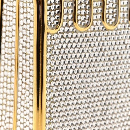 Judith Leiber Swarovski Crystal Minaudiere Clutch Gold Silver 12 of 14