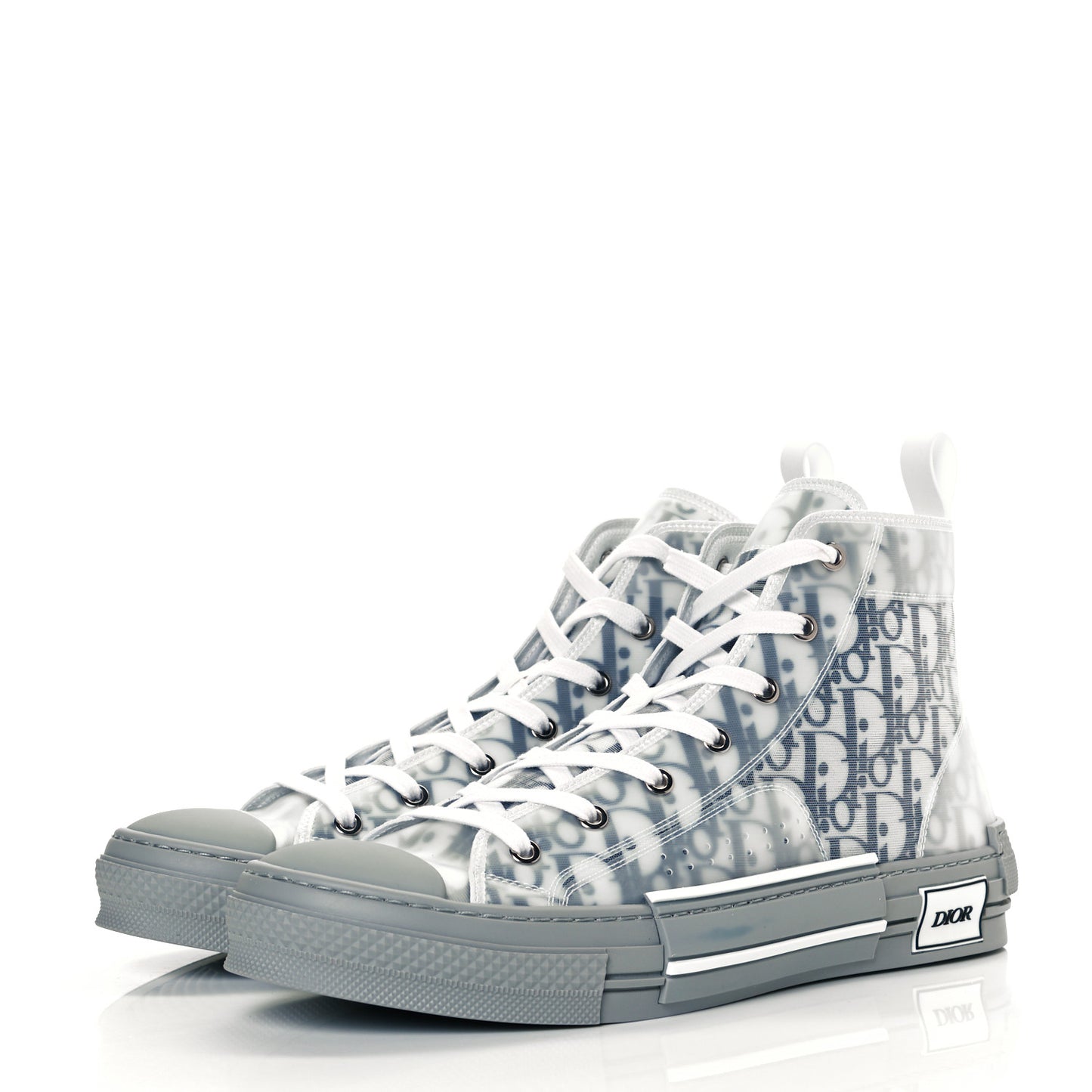 Technical Canvas Oblique Mens B23 High Top Sneakers 44 Blue White