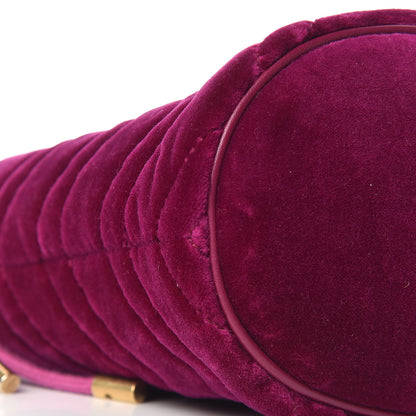 Gucci Velvet Matelasse Mini GG Marmont 2.0 Bucket Bag Fuchsia Violet Cyclamen 8 of 10