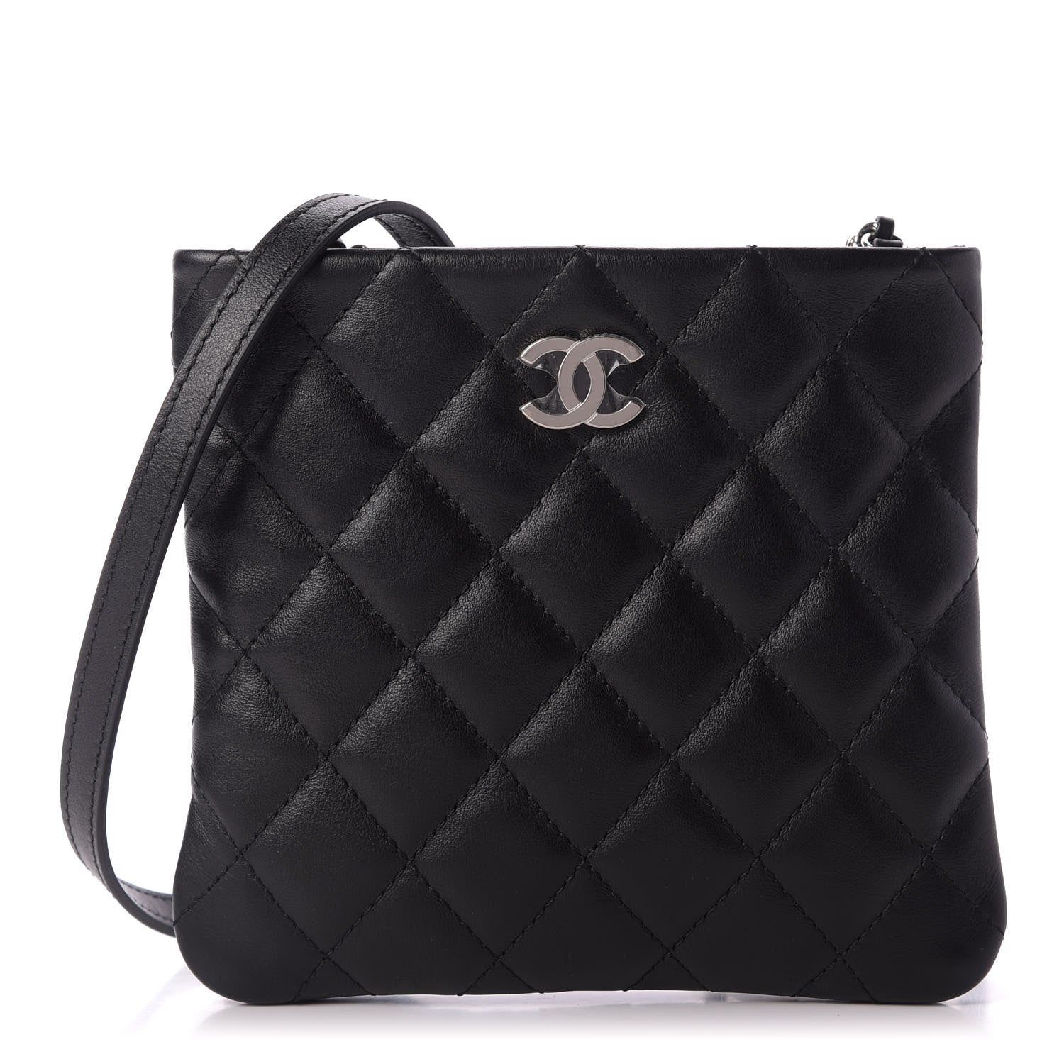 Chanel Lambskin Quilted Crossbody Bag Black 1 of 9