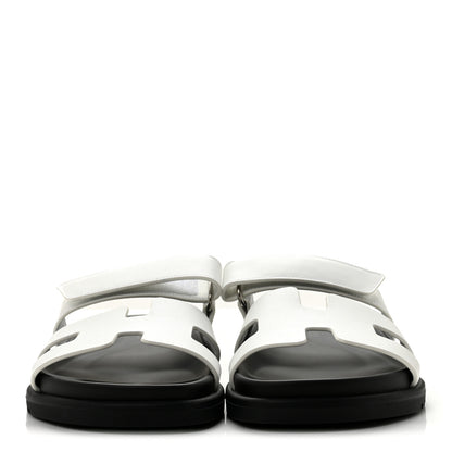 Hermes Calfskin Womens Chypre Sandals 36.5 White 3 of 10