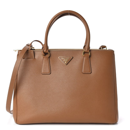 Prada Saffiano Medium Galleria Double Zip Tote Caramel 1 of 9