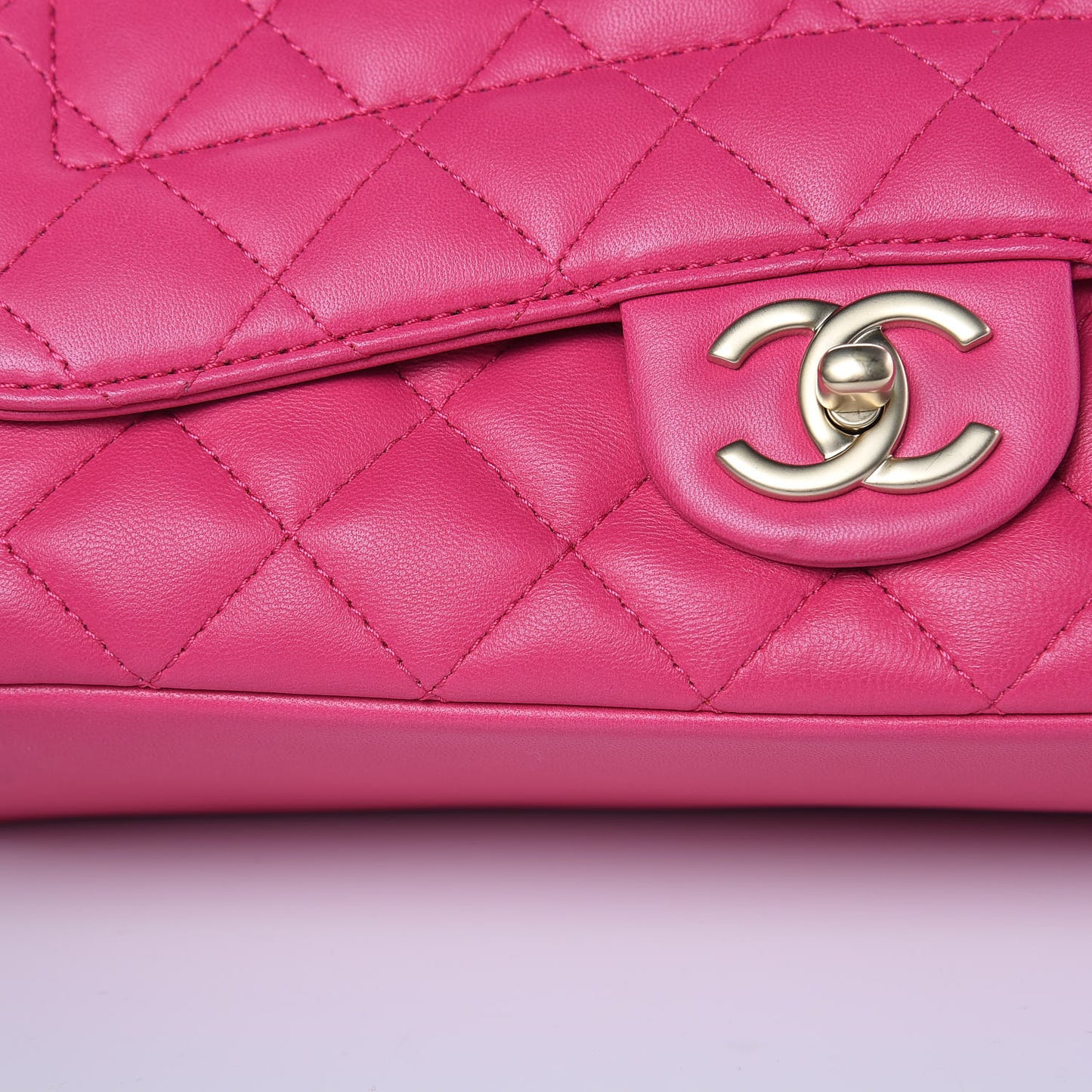 Lambskin Quilted Medium Mademoiselle Chic Flap Pink