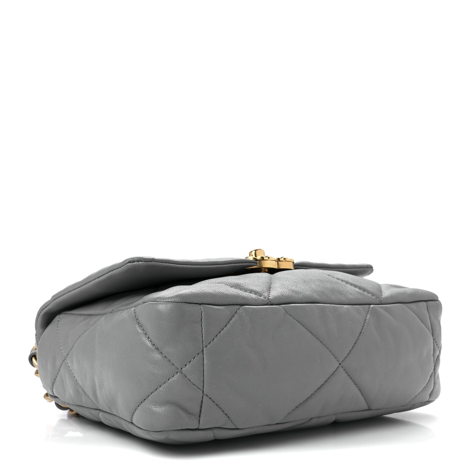 Chanel Goatskin Quilted Medium Chanel 19 Flap Grey 4 of 11