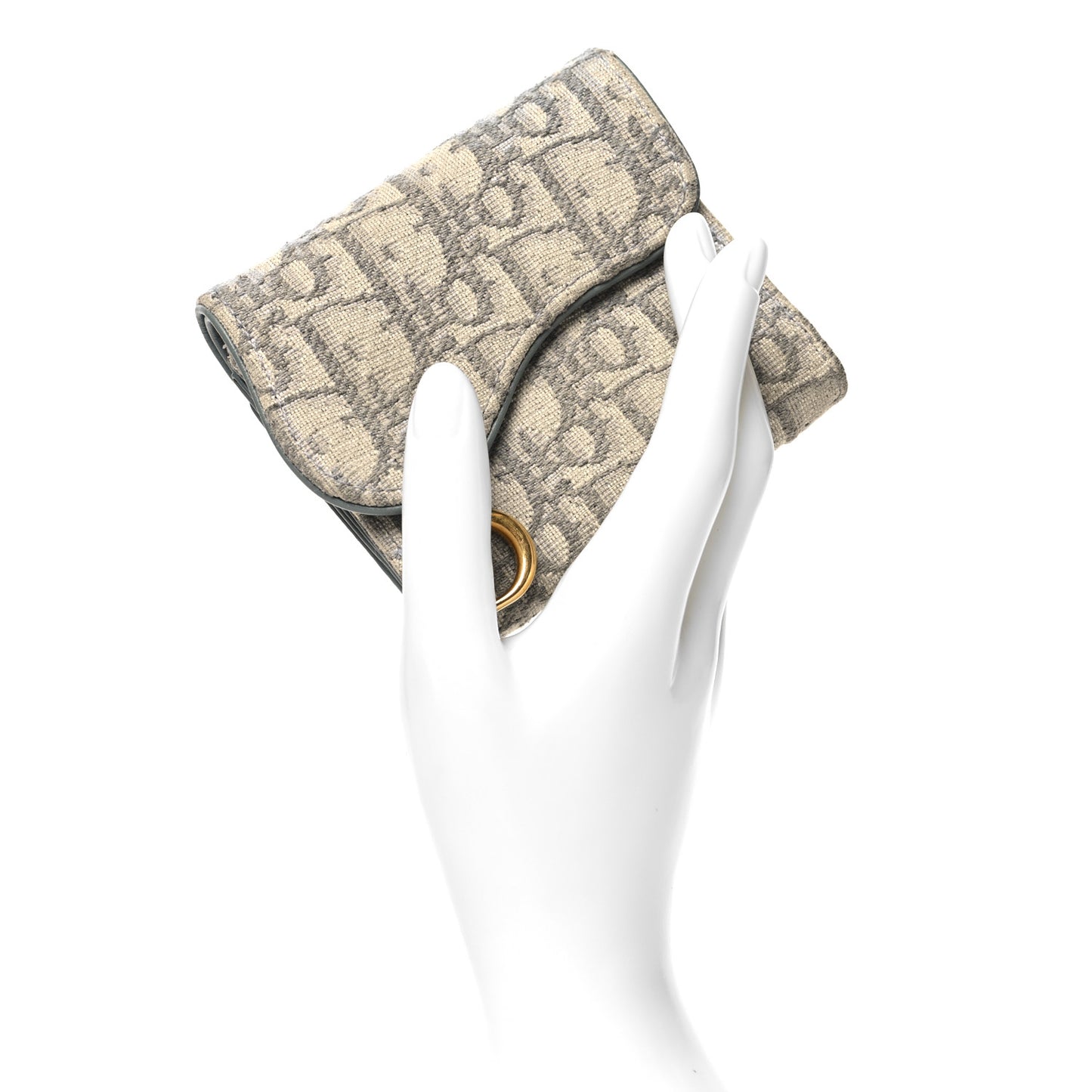Oblique Saddle Lotus Wallet Grey