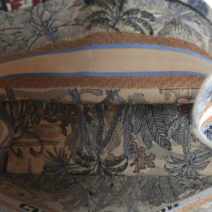 Christian Dior Canvas Embroidered Toile De Jouy Tropicalia Book Tote Denim Blue 4 of 10