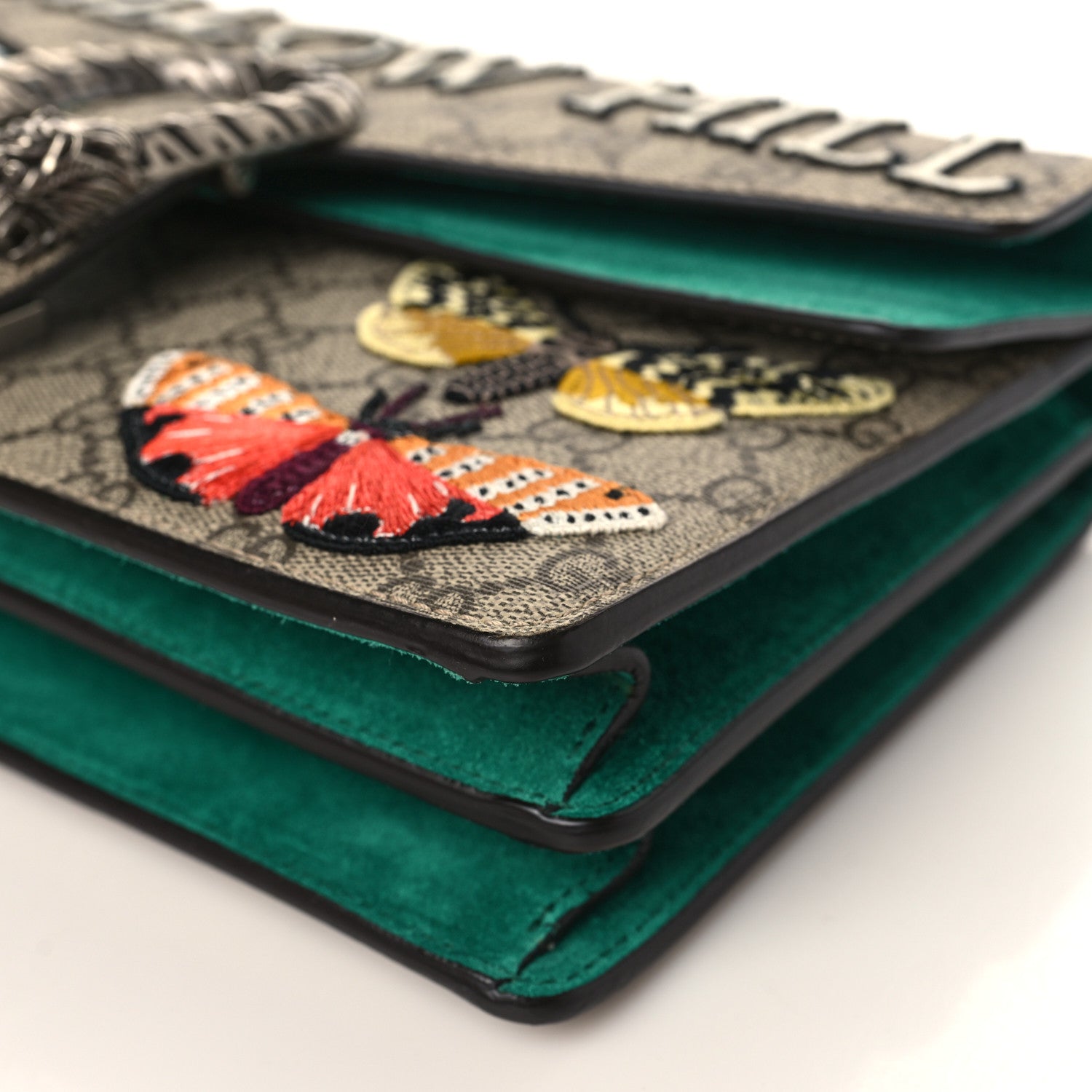 Gucci GG Supreme Monogram Willow Hill Embroidered Small Dionysus Shoulder Bag Emerald 9 of 9