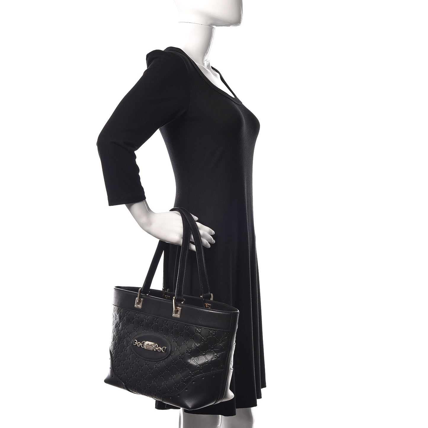 Guccissima Large Punch Tote Black