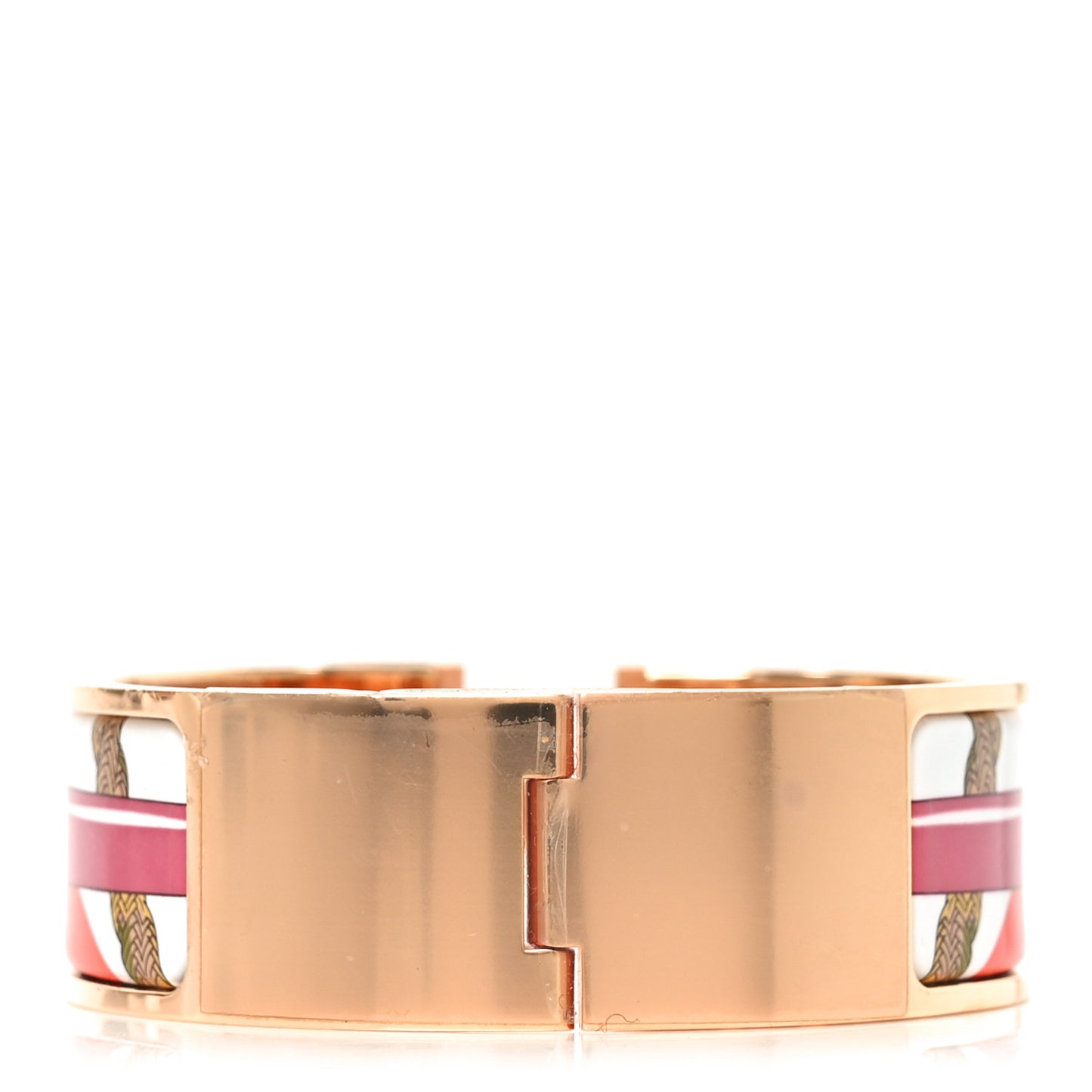 Enamel Printed Wide Cliquetis Click Clac H Bracelet PM Ultra Pink
