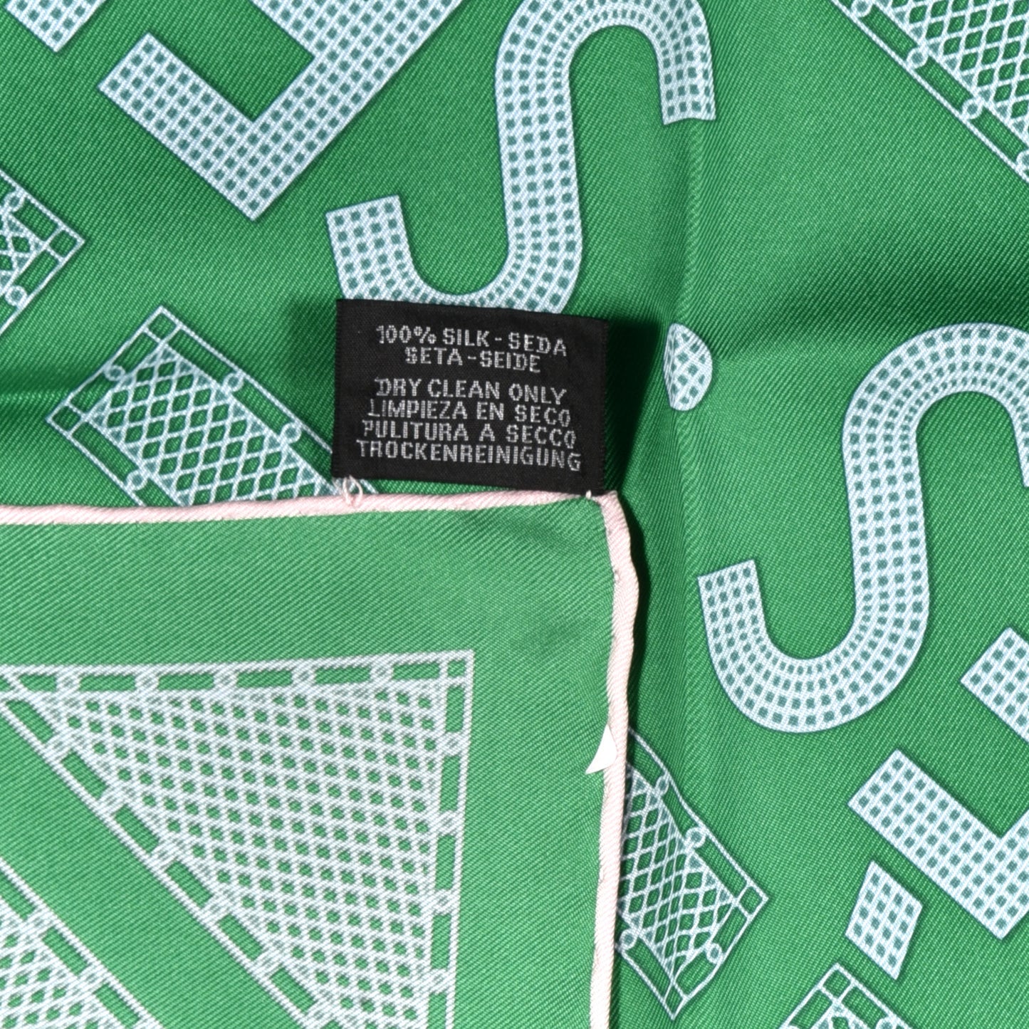 Silk Gavroche Sellier Pocket Square Scarf Vert Rose