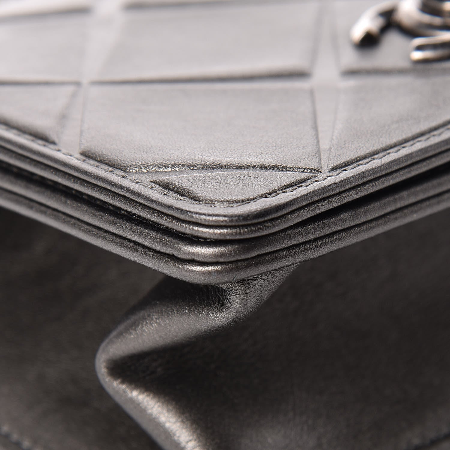 Chanel Metallic Calfskin Mini Propeller Flap Charcoal 9 of 13