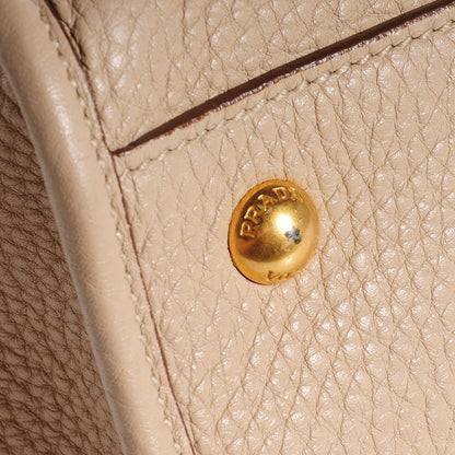 Prada Vitello Daino Shopping Satchel Visone 7 of 9