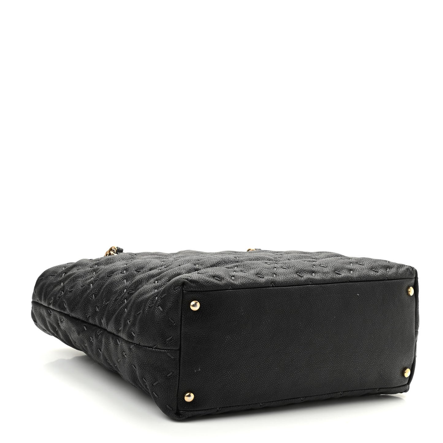 Caviar Stitched Tote Black