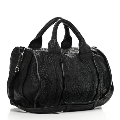 Alexander Wang Pebbled Lambskin Inside Out Rocco Black Clear Resin Hardware 3 of 10