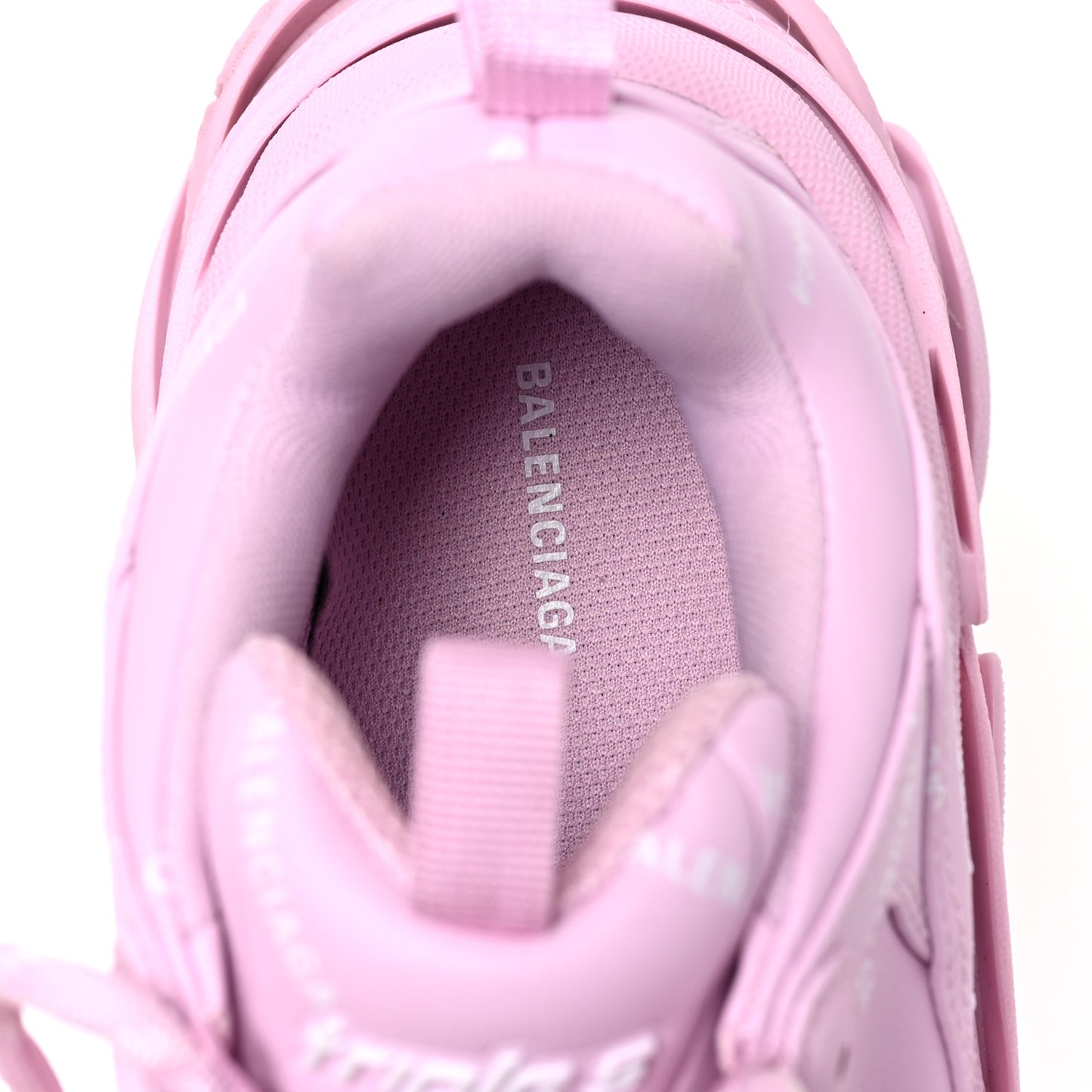 Technical Fabric Mesh Allover Logo Womens Triple S Sneakers 37 Pink White