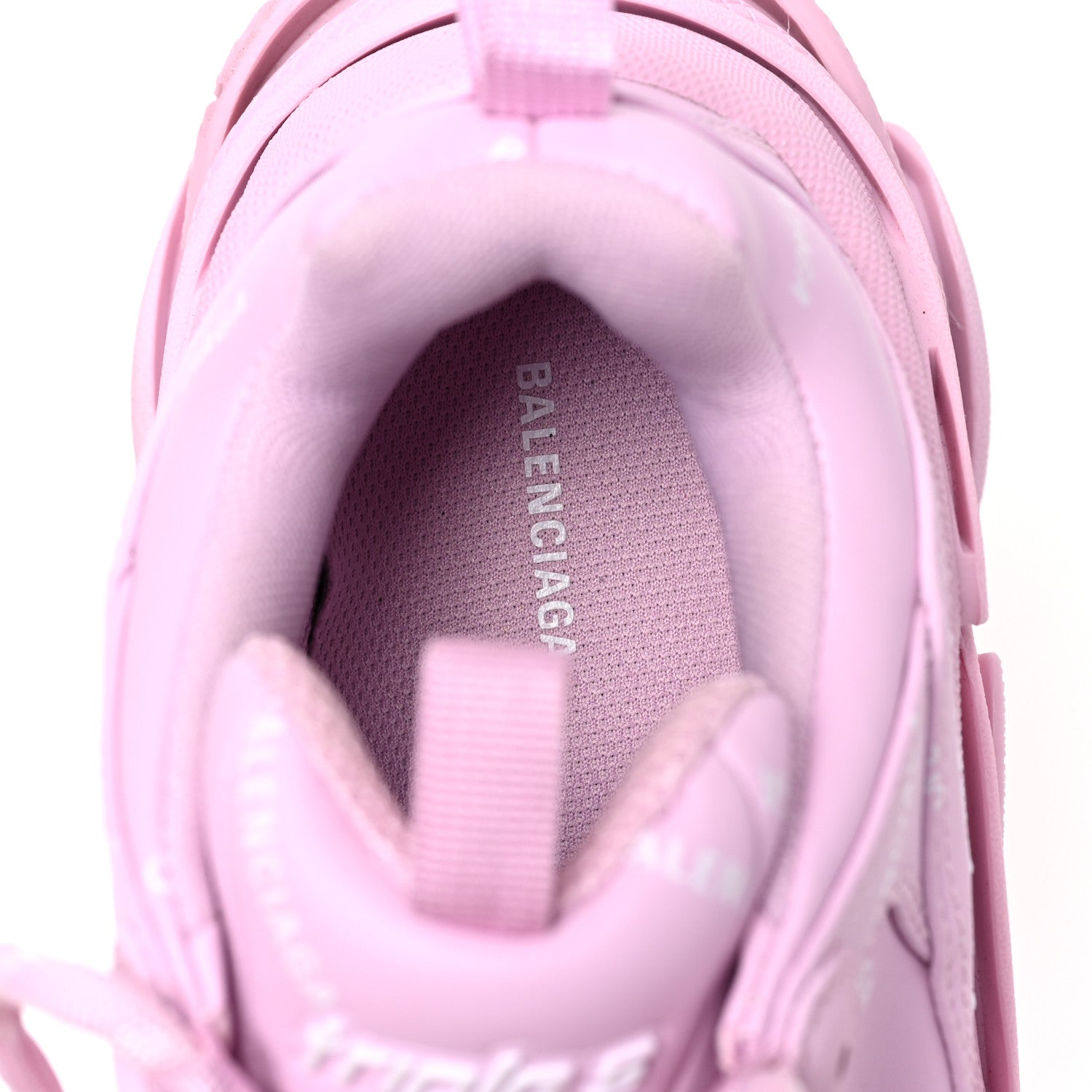 Balenciaga Technical Fabric Mesh Allover Logo Womens Triple S Sneakers 37 Pink White 7 of 7
