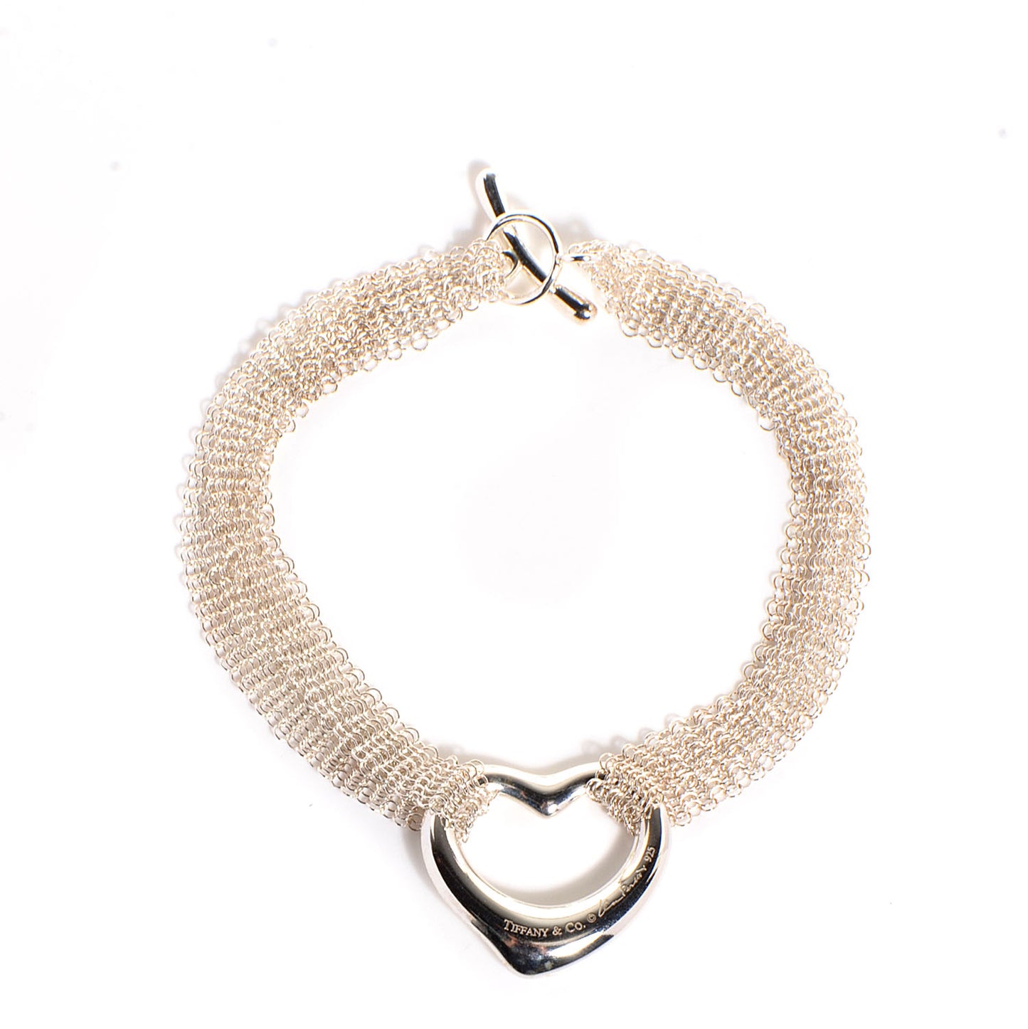 Sterling Silver Heart Mesh Bracelet