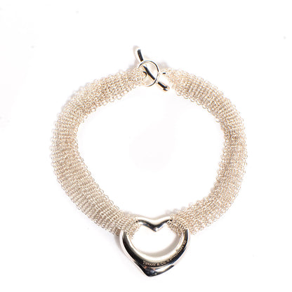 Tiffany Sterling Silver Heart Mesh Bracelet 1 of 5