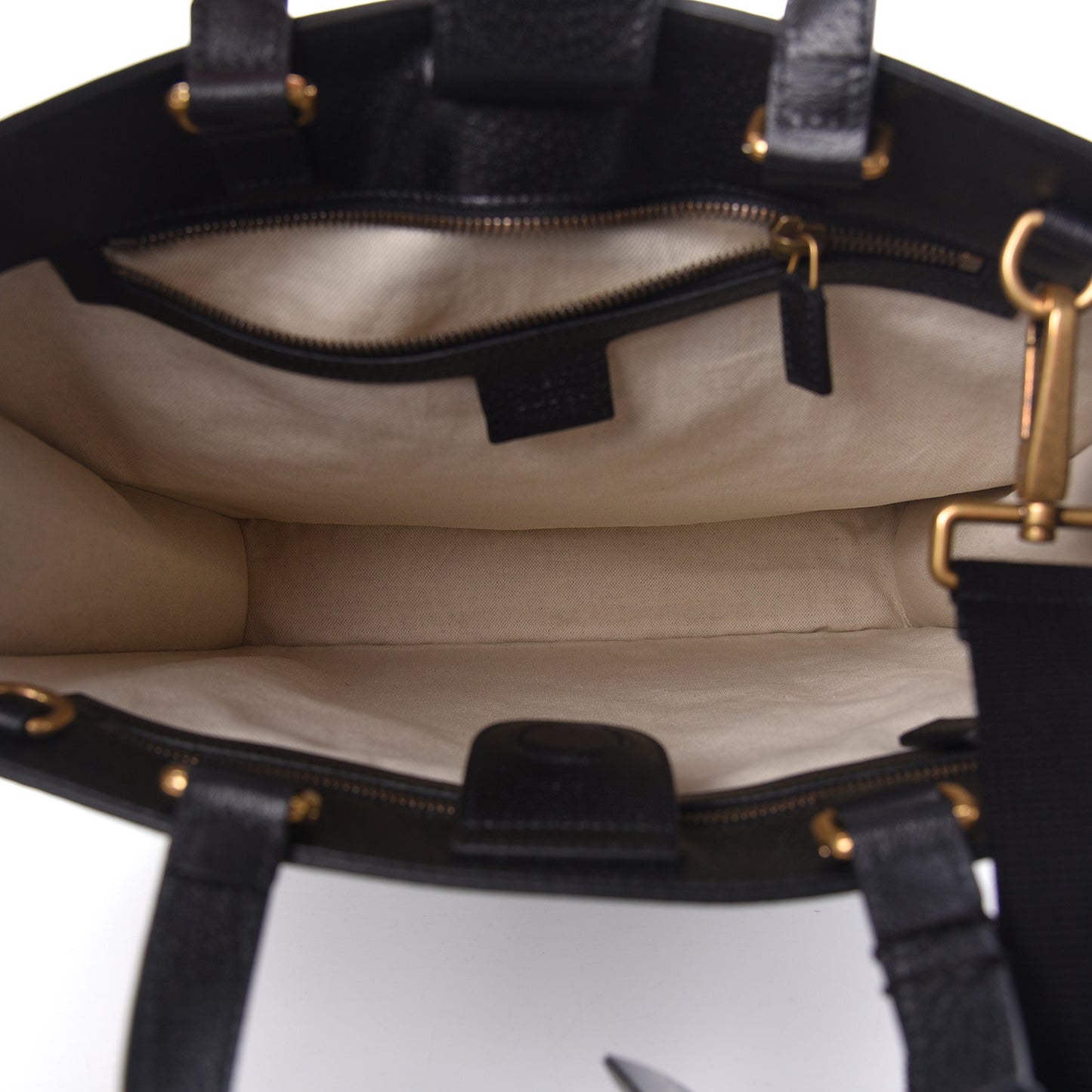 Grained Calfskin Bee Star Vertical Tote Black