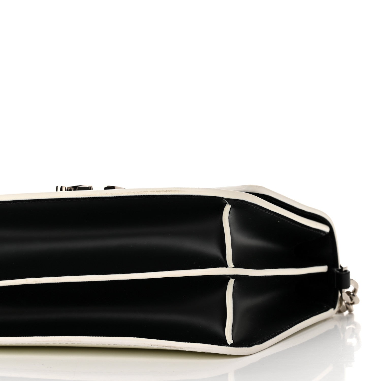 Burberry Calfskin Logo Printed Small TB Bag Black White 9 of 9