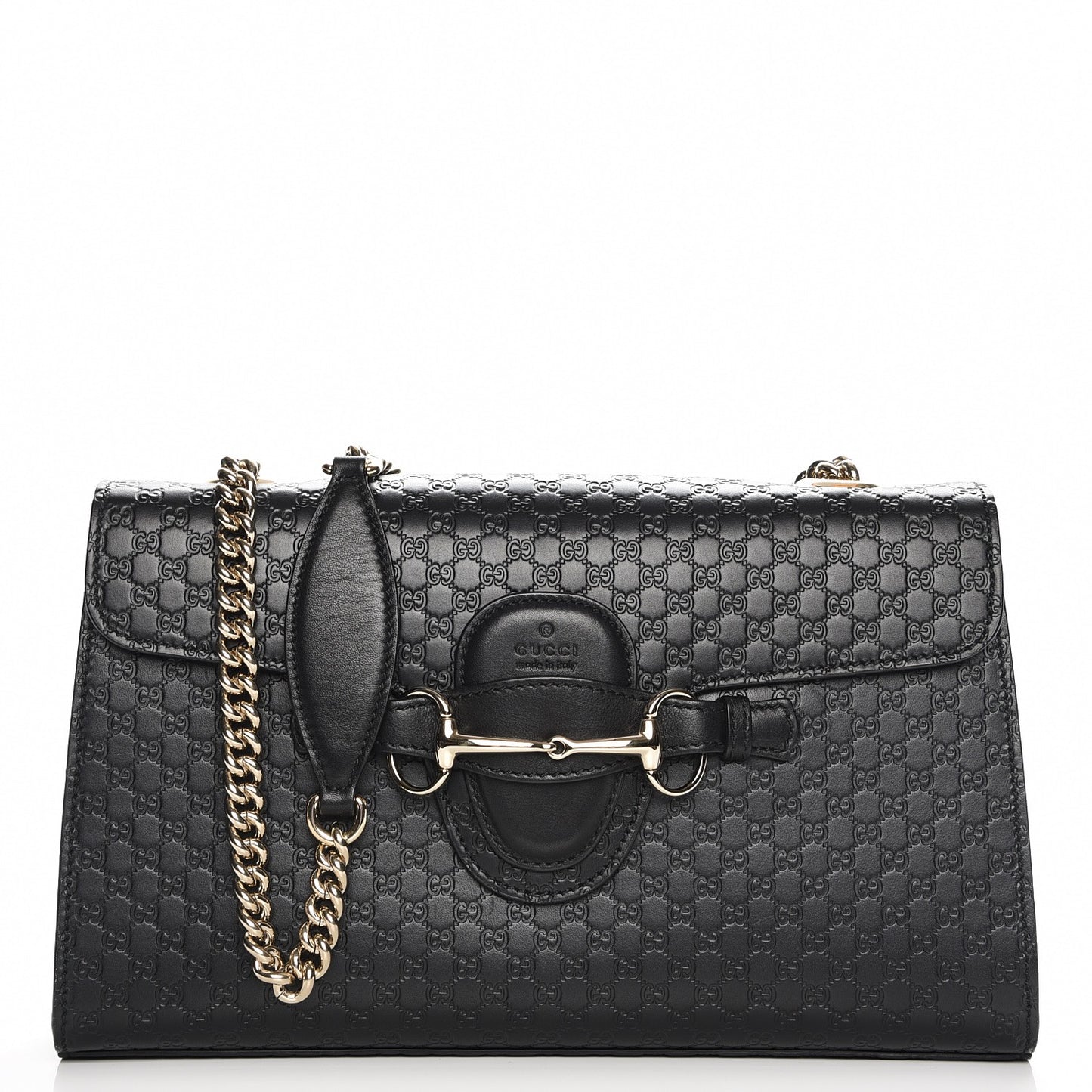 Microguccissima Medium Emily Chain Shoulder Bag Black