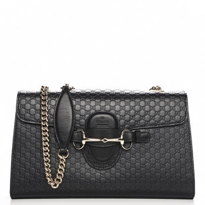Gucci Microguccissima Medium Emily Chain Shoulder Bag Black 1 of 7