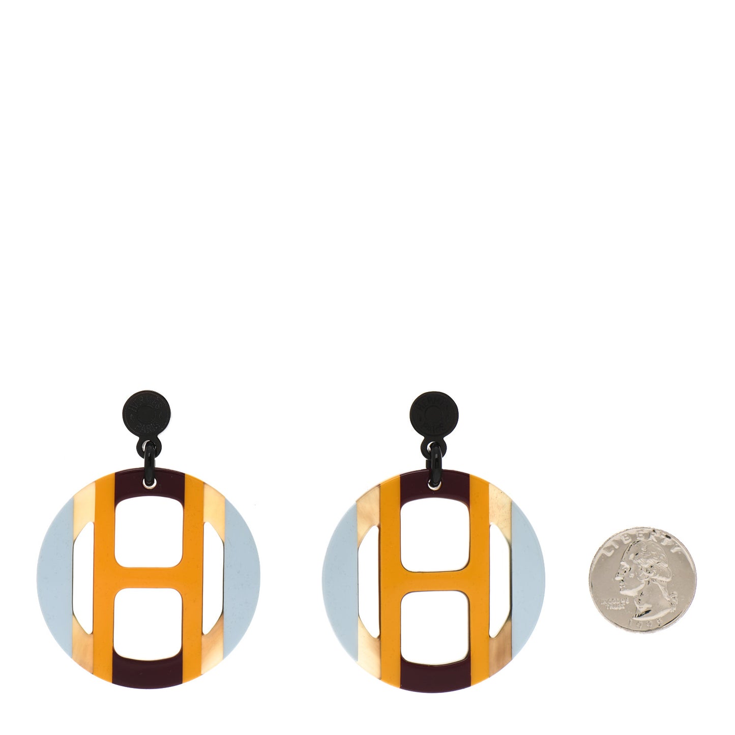 Lacquered Horn H Equipe Earrings Polaire