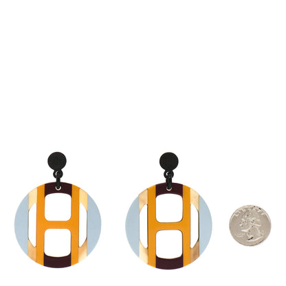 Hermes Lacquered Horn H Equipe Earrings Polaire 2 of 5