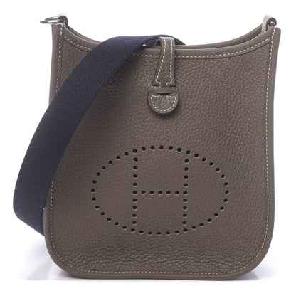 Hermes Taurillon Clemence Amazone Evelyne TPM Etoupe Bleu Indigo 1 of 11