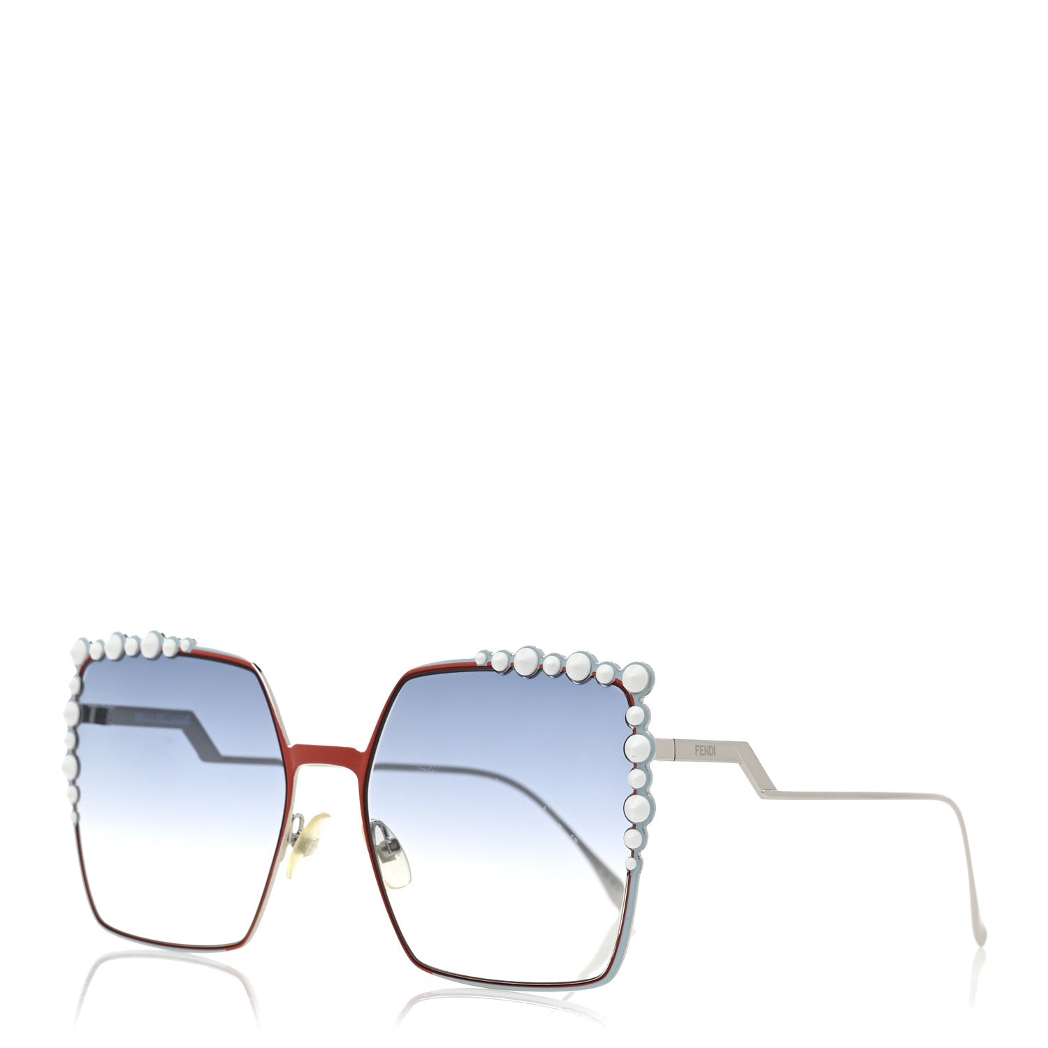 Fendi Metal Dots Square Sunglasses FF 0259/S Red 1 of 7