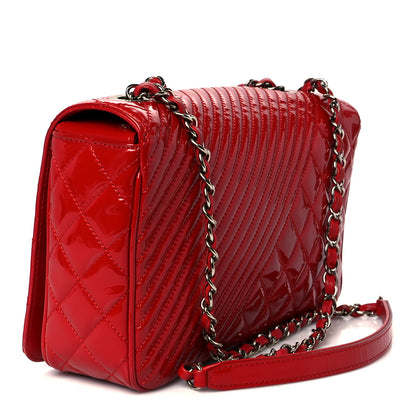 Chanel Patent Quilted Medium Coco Boy Flap Red 3 of 11