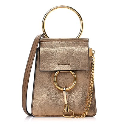 Chloe Metallic Calfskin Mini Faye Bracelet Bag Gold 1 of 12