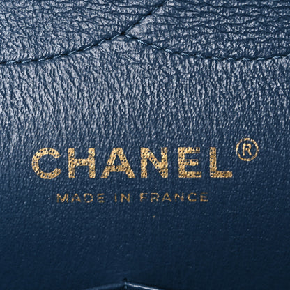 Chanel Metallic Caviar Quilted Jumbo Double Flap Blue 6 of 10