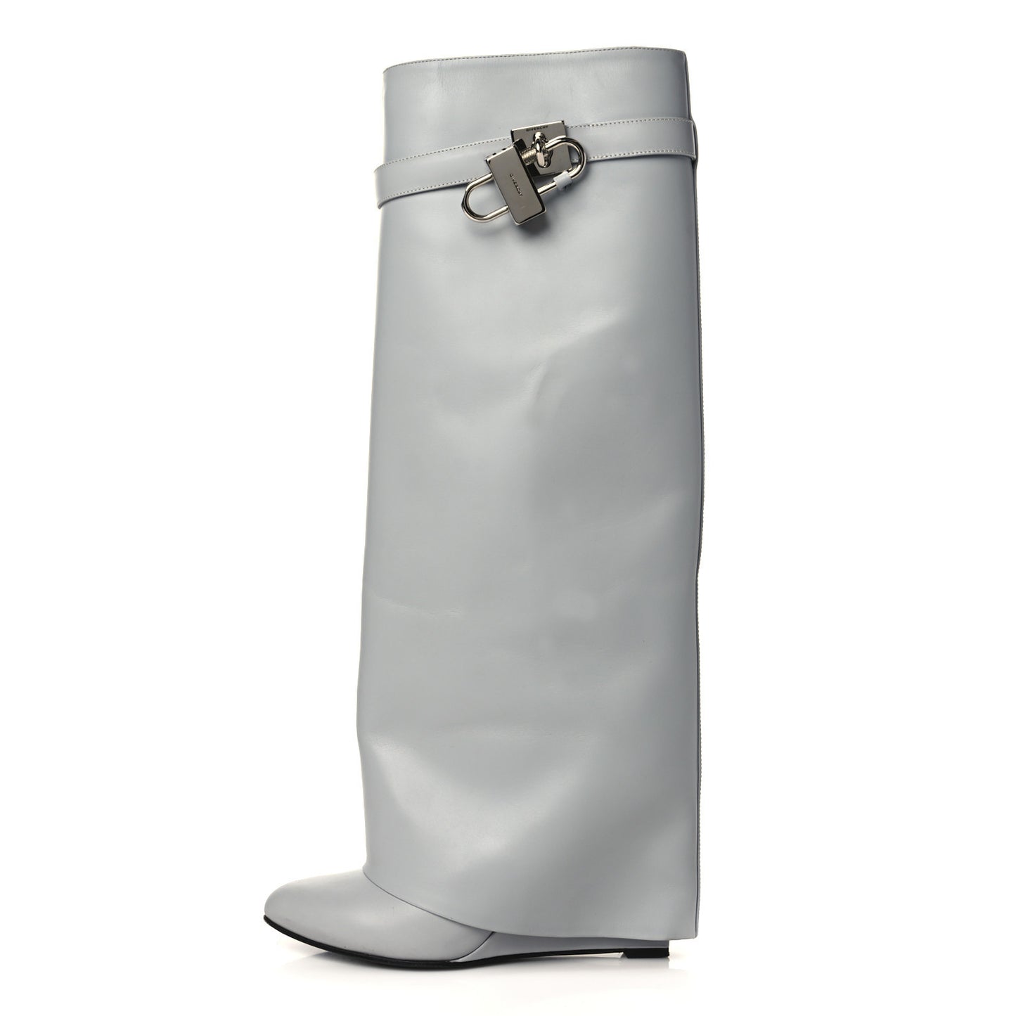 Box Calfskin Shark Lock Pant Boots 38 Grey