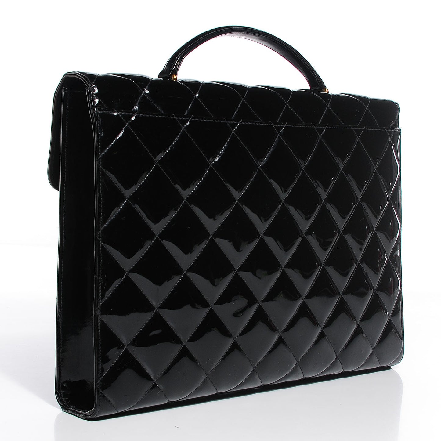 Patent Briefcase Laptop Bag Black